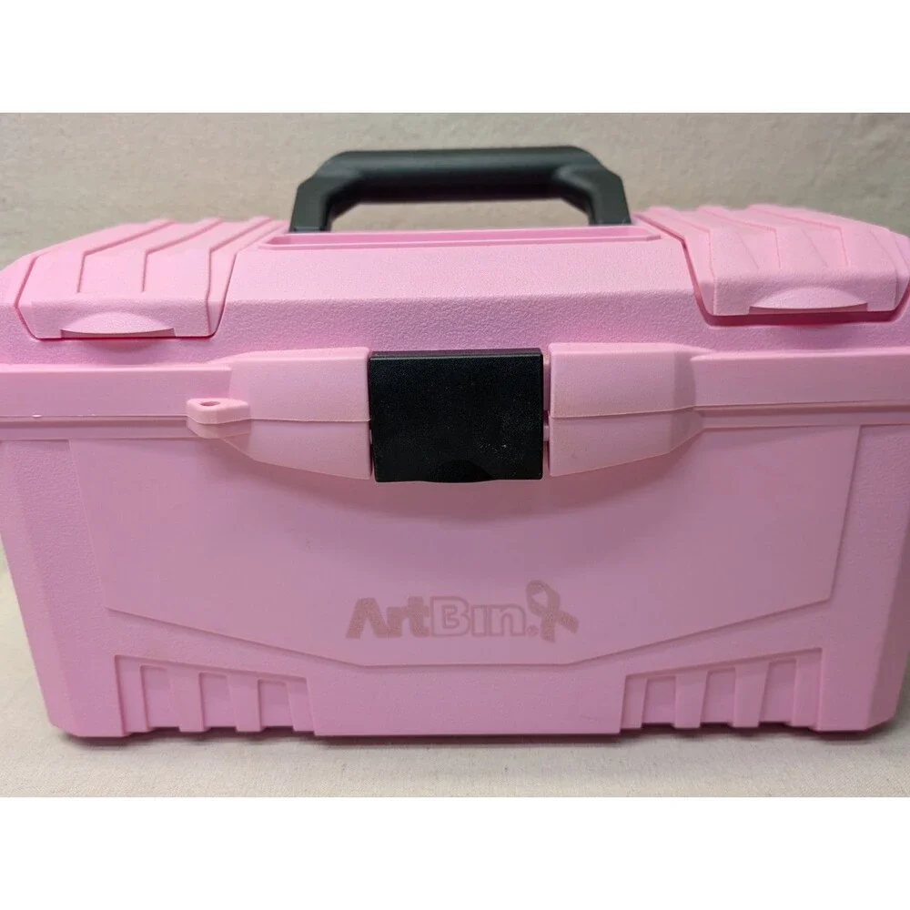 ArtBin Pink Ribbon Breast Cancer Awareness 1 Tray Craft Tool Supply Box Case